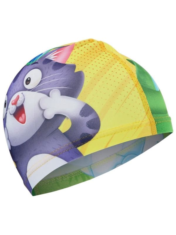 Шапочка для плавания детская ONLYTOP Swim «Кот и крокодил», тканевая, обхват 46-52 см — фото 2