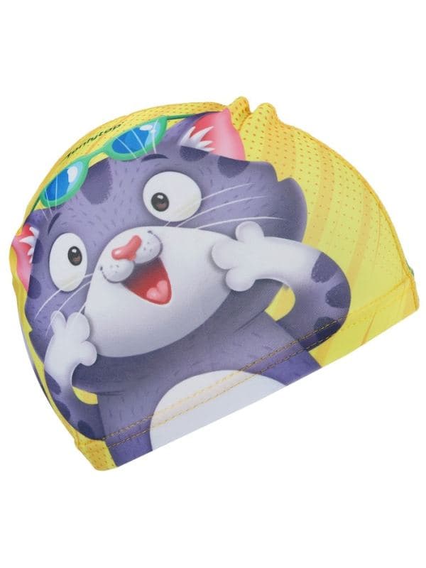 Шапочка для плавания детская ONLYTOP Swim «Кот и крокодил», тканевая, обхват 46-52 см — фото 3
