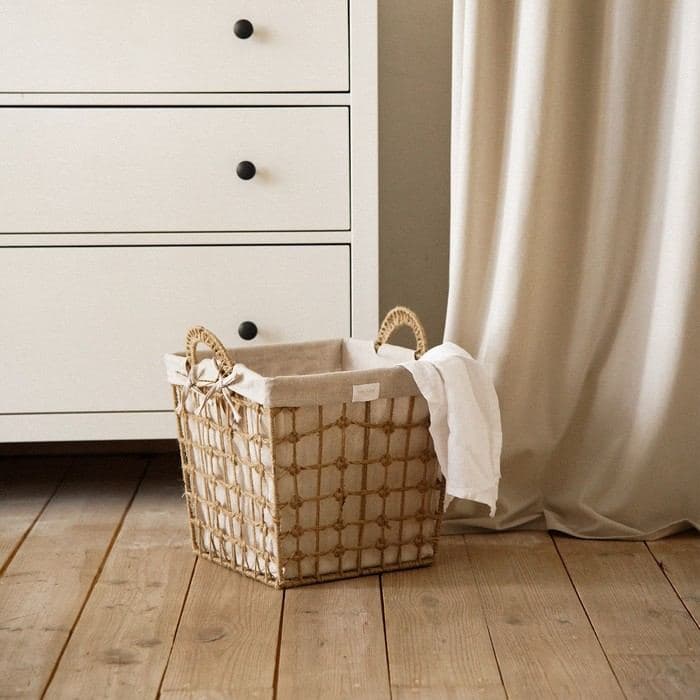 Корзина для хранения SL Home, ручное плетение, с ручками, квадратная, джут, 39×39×41.5 см — фото 5