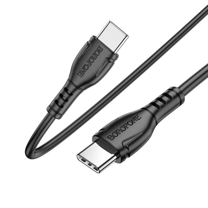 Кабель Borofone BX51, Type-C - Type-C, PD 60 Вт, 3 А, 1 м, PVC оплётка — фото 3