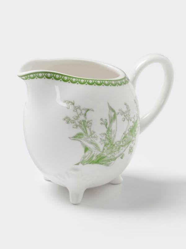 Молочник WY Bloomware, 250 мл, фарфор, белый, зелёный — фото 3