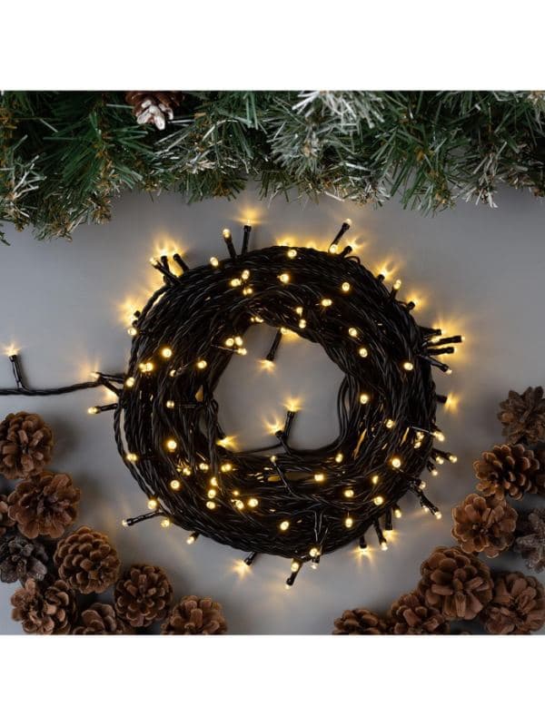 Гирлянда «Нить» 20 м, IP44, тёмная нить, 200 LED, свечение тёплое белое, 8 режимов, 220 В — фото 5