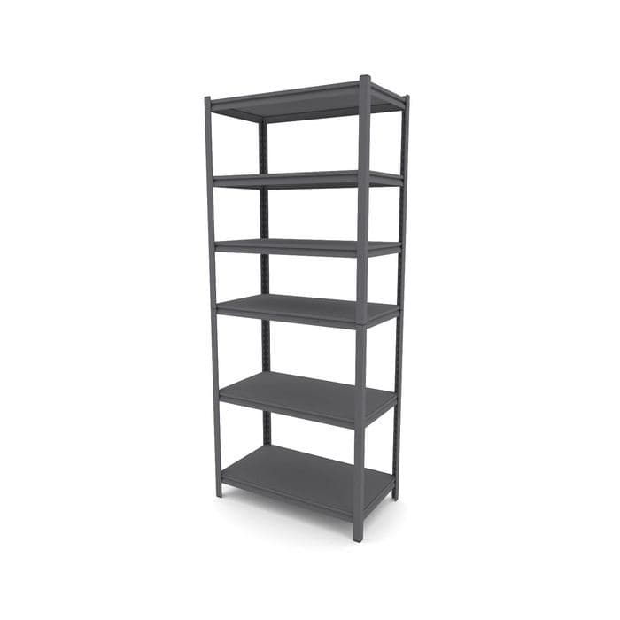 Стеллаж металлический для склада Everest Beamy Luxe-100, 6 полок, разборный, 220×90×40 см, тёмно-серый — фото 2