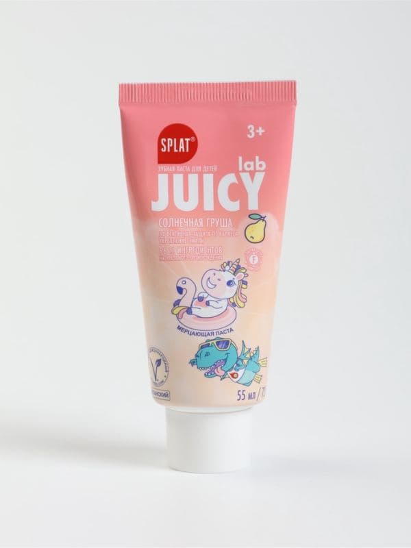 Зубная паста детская SPLAT Juicy «Солнечная груша», со фтором, 55 мл — фото 2