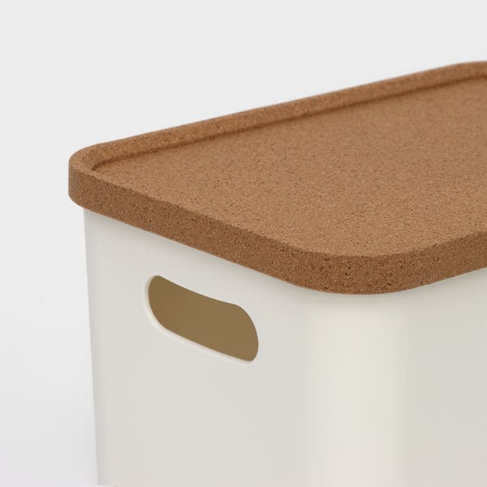 Корзина для хранения Korely maxi, 2.4 л, 23.5×16.5×13.5 см, с крышкой, цвет слоновая кость — фото 3