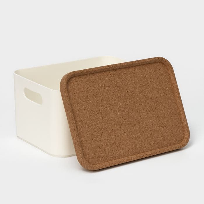 Корзина для хранения Korely maxi, 2.4 л, 23.5×16.5×13.5 см, с крышкой, цвет слоновая кость — фото 5