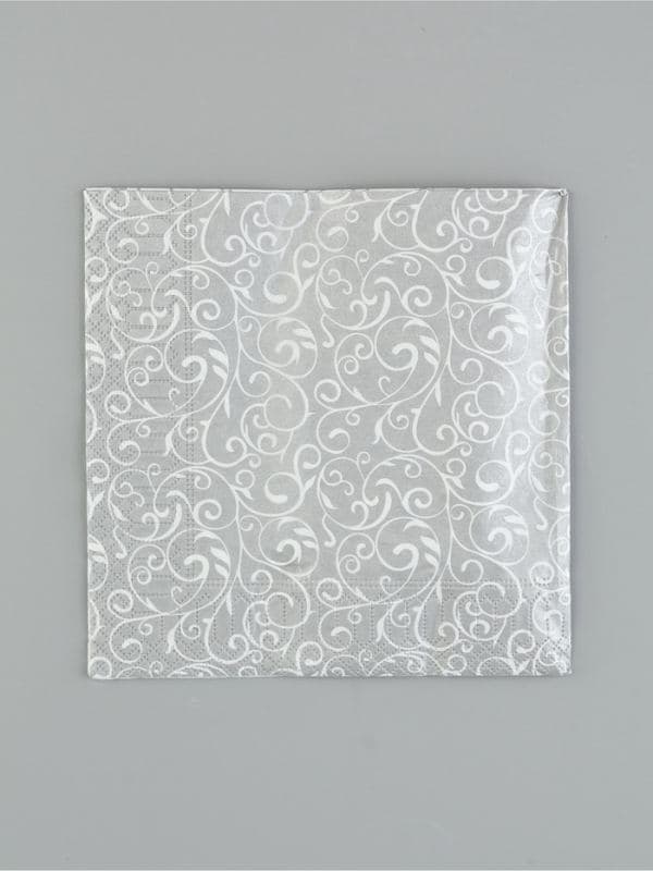Салфетки новогодние бумажные «Серебряный узор», 33×33, 3 слоя, 20 шт. — фото 2
