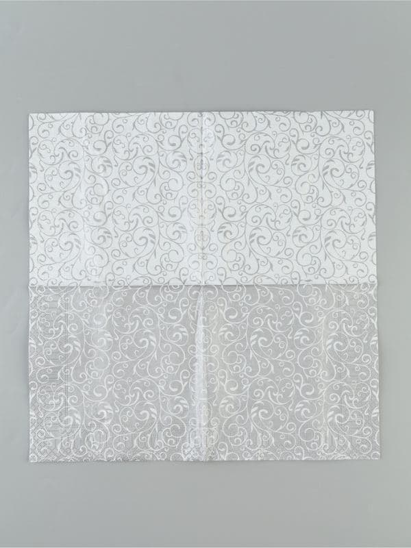 Салфетки новогодние бумажные «Серебряный узор», 33×33, 3 слоя, 20 шт. — фото 4