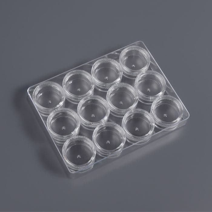 Органайзер для хранения мелочей, 12 баночек, 12×9×2 см, d=2.8×1.5 см, 2 мл, прозрачный — фото 5