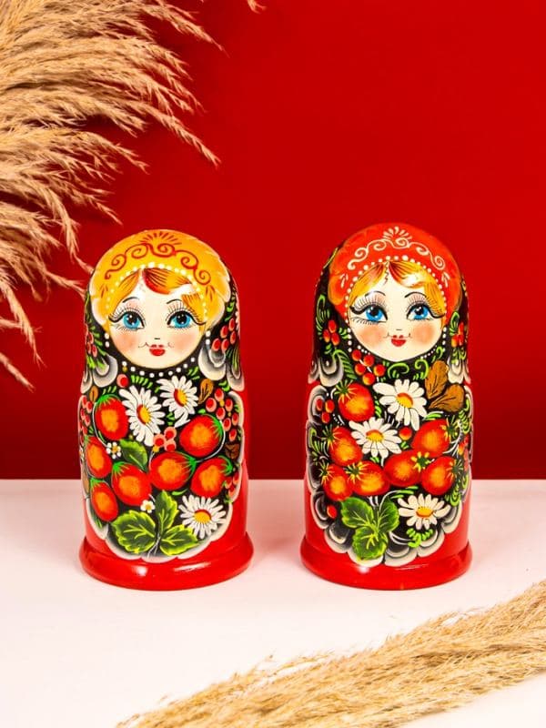 Матрёшка деревянная «Ягодка», чёрный платок, 7-кукольная, 22 см, МИКС — фото 3