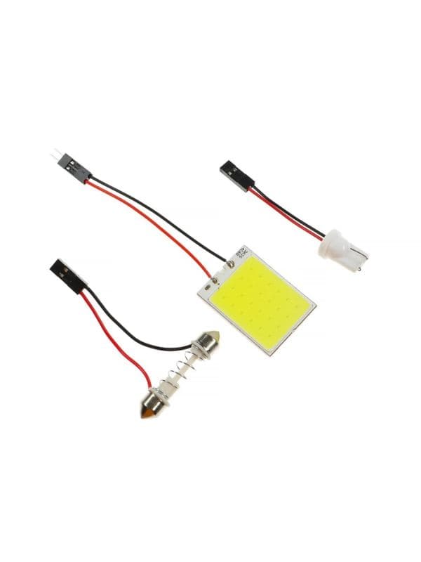 Лампа автомобильная светодиодная, 12 В, 24 SMD, два переходника, свет белый — фото 2