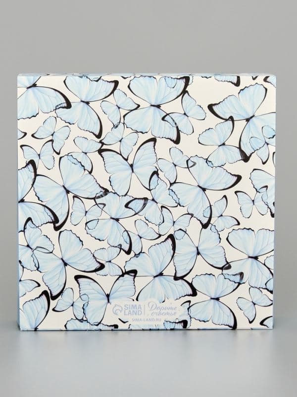 Коробка под 9 конфет с ячейками «Бабочки», 14.5×14.5×3.5 см — фото 4