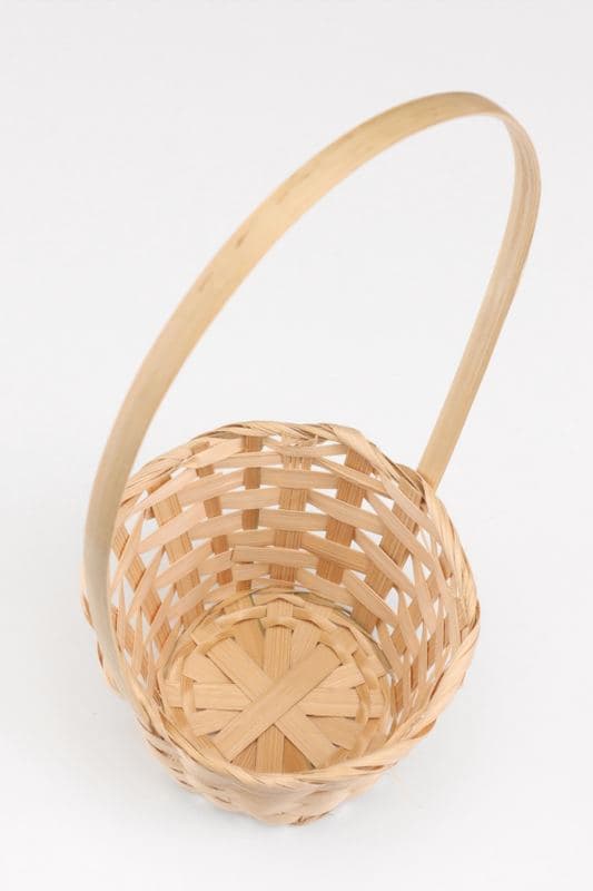 Корзина плетёная, 13×13×9.5 см, ручка h=21 см, бамбук, натуральный цвет, Greengo — фото 4