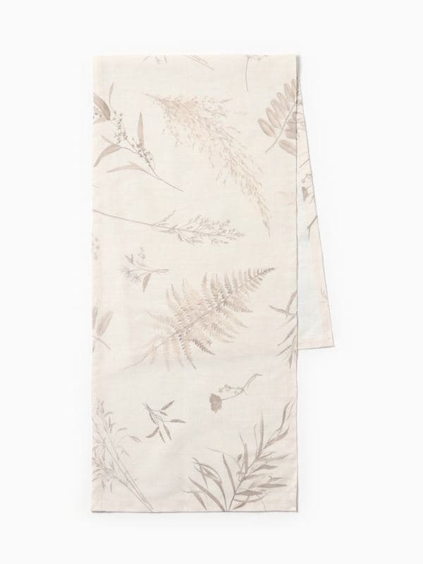 Дорожка на стол «Этель» Flower herbarium, 40×146 см, 100% хлопок, репс 210 г/м², бежевая — фото 3