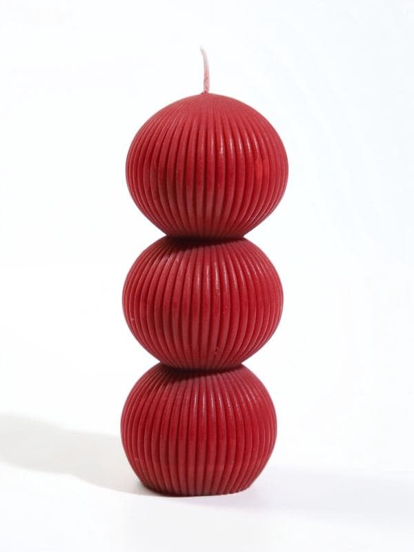 Свеча интерьерная «Шёлковые линии», 4×4×12.3 см, 150 г, 13 ч, красный — фото 2