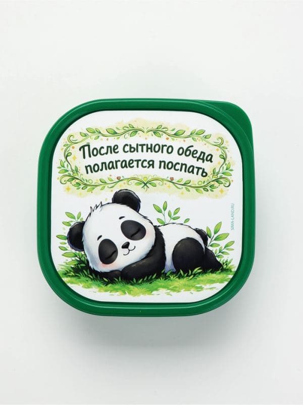 Ланч - бокс в школу «После сытного обеда», 400 мл, квадратный, пластик, зелёный — фото 4
