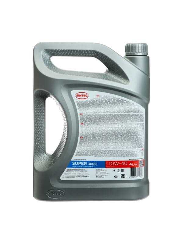 Масло моторное Sintec Super 3000 10W-40, SG/CD, п/синтетическое, 4 л 600240 — фото 4
