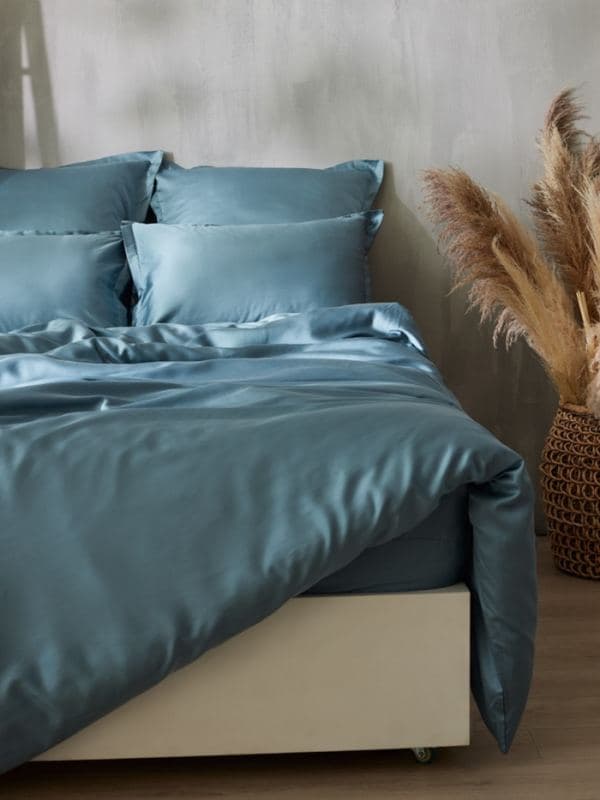 Пододеяльник 1.5-спальный SL Home Tencel, тенсель, серо-голубой — фото 5