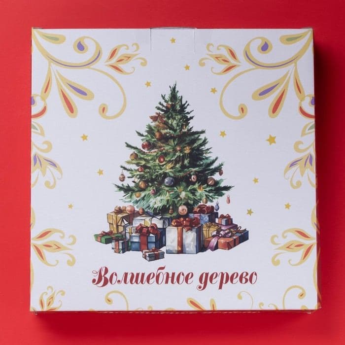 Форма для запекания новогодняя Доляна «Волшебное дерево», доломит, 1.3 л, 28.8×25×4.3 см, белая, красная — фото 4