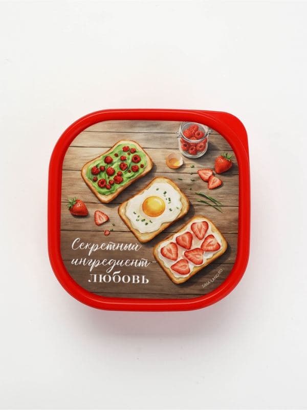 Ланч - бокс в школу «Секретный ингредиент», 400 мл, квадратный, пластик, красный — фото 4