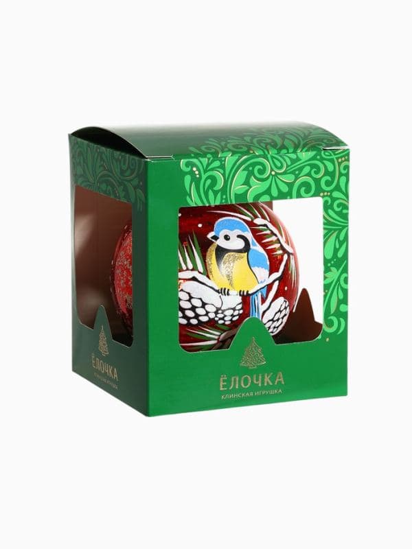 Ёлочный шар «Синичка», новогодний, d=9.5 см — фото 5