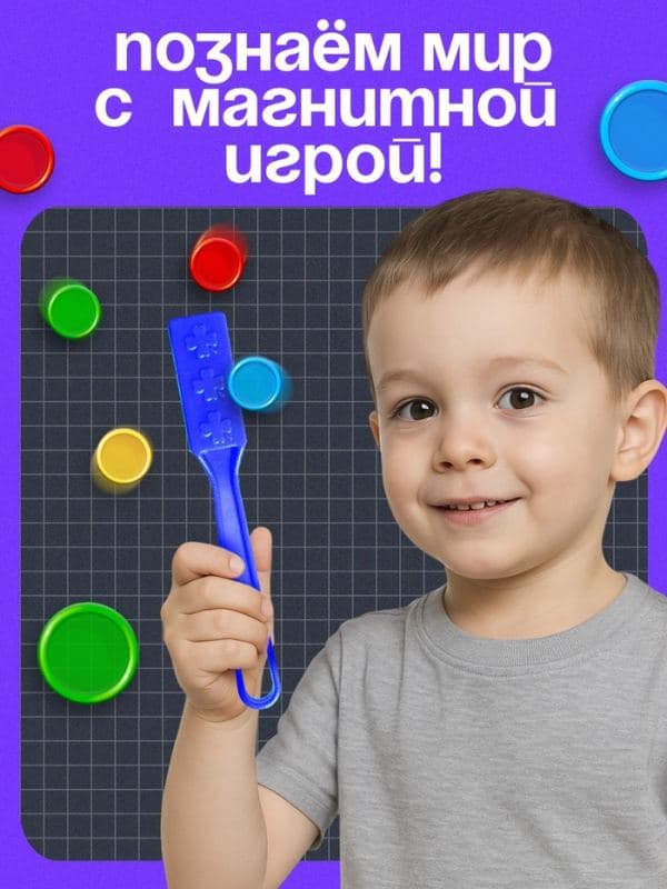 Магнитный жезл с заданиями «Весёлые лабиринты», по методике Монтессори — фото 3