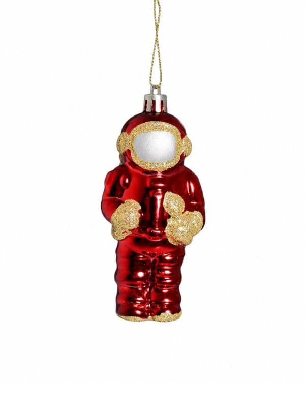 Ёлочные игрушки 4 шт. «Космонавт», 4.5×10.5 см, красное — фото 4