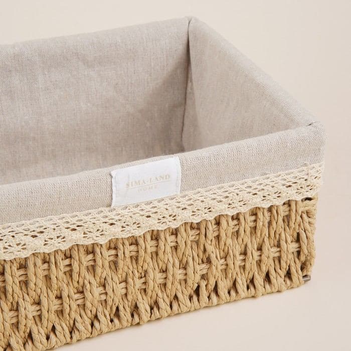 Корзины для хранения SL Home, плетёные, ручной работы, 3 шт.: 18×12×9,5, 22×16.5×10,5, 26×20×11.5 — фото 4