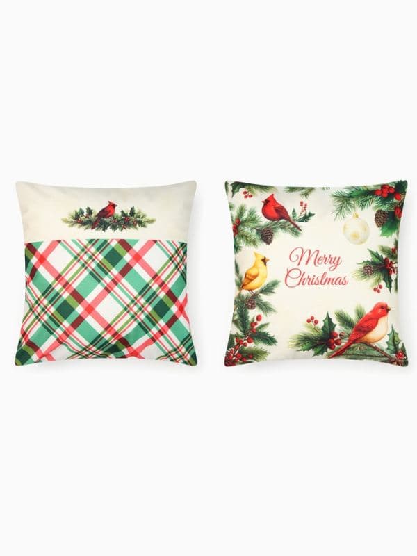 Наволочки декоративные набор 2 штуки «Этель» Christmas birds, размер 40×40 см, велюр — фото 2