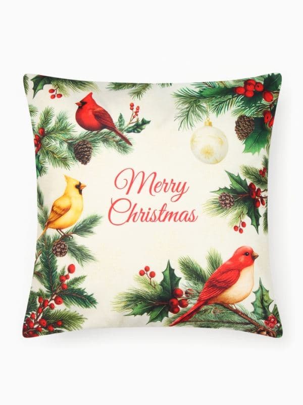 Наволочки декоративные набор 2 штуки «Этель» Christmas birds, размер 40×40 см, велюр — фото 3