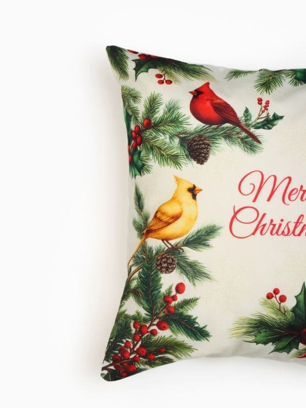 Наволочки декоративные набор 2 штуки «Этель» Christmas birds, размер 40×40 см, велюр — фото 5