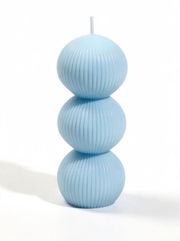 Свеча интерьерная «Шёлковые линии», 4×4×12.3 см, 150 г, 13 ч, голубой — фото 3
