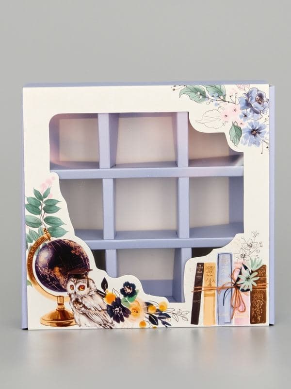 Коробка под 9 конфет с ячейками For you, 14.5×14.5×3.5 см — фото 3