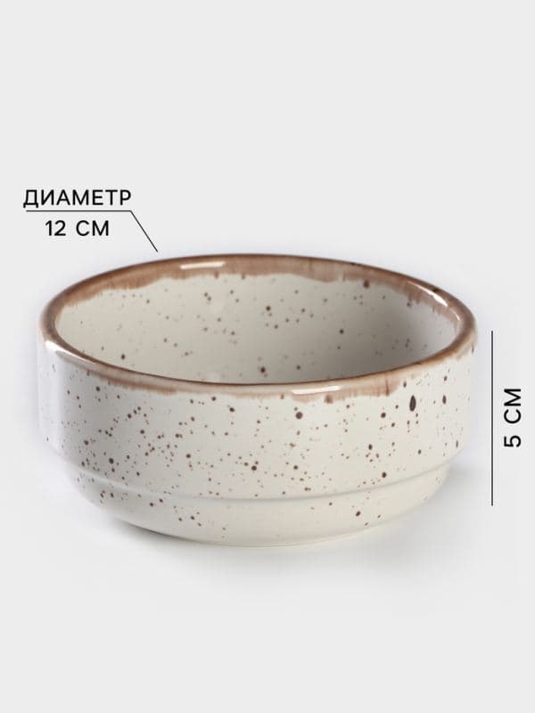 Салатник Хорекс Punto bianca, 350 мл, d=12 см, фарфор, белый — фото 2