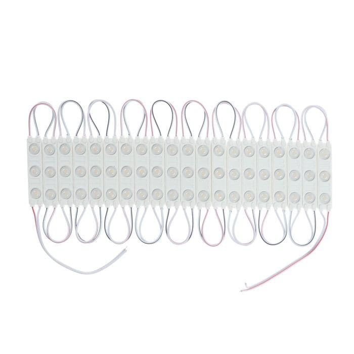 Светодиодный модуль SMD5630, 2 Вт, 3 LED, 180 Лм, IP65, 3000К, 12 В, 20 шт., свечение тёплое белое — фото 3
