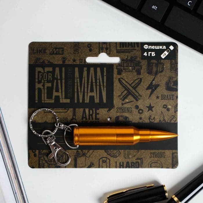 Флешка USB на открытке «Настоящий мужчина», 4 ГБ — фото 2