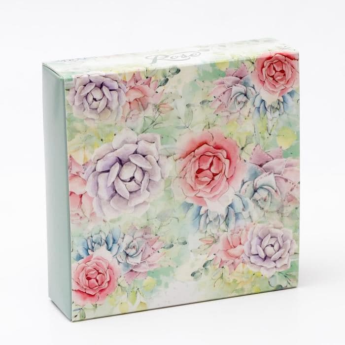 Коробка под 9 конфет с обечайкой Rose с окном, 14.5×14.5×3.5 см — фото 4