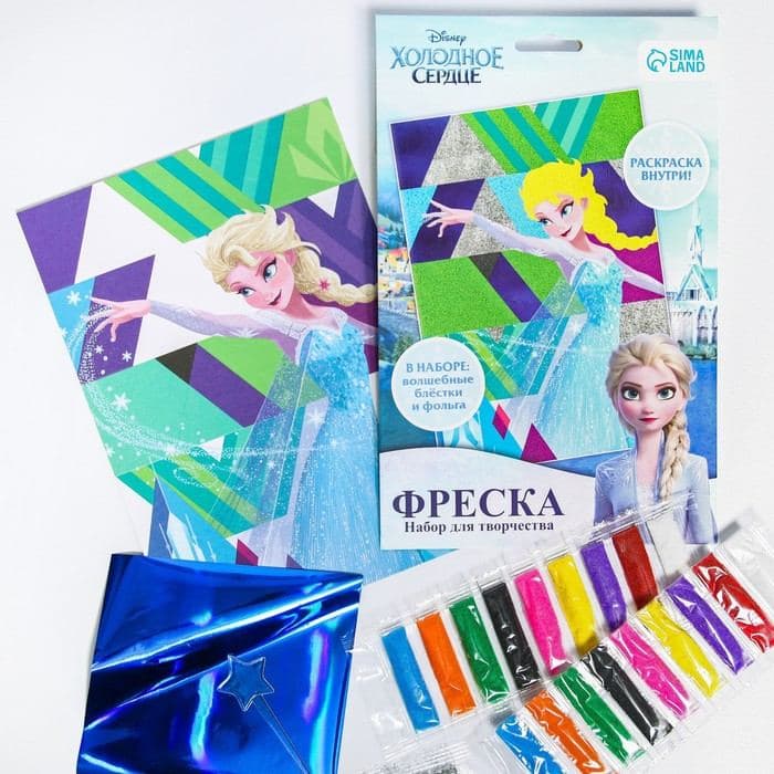 Фреска песком с блёстками «Девочка», 9 цветов — фото 4