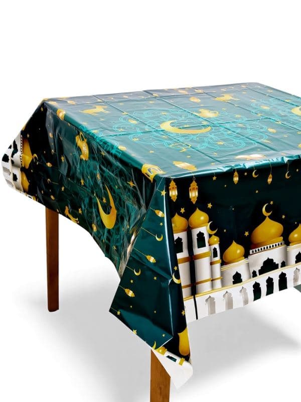 Скатерть одноразовая «Eid Mubarak», 137×183 см, цвет зелёный — фото 2