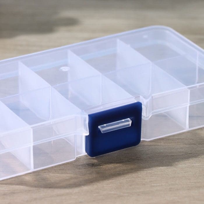Органайзер для хранения, пластик, 10 ячеек, 13×7×2.5 см, прозрачный — фото 4
