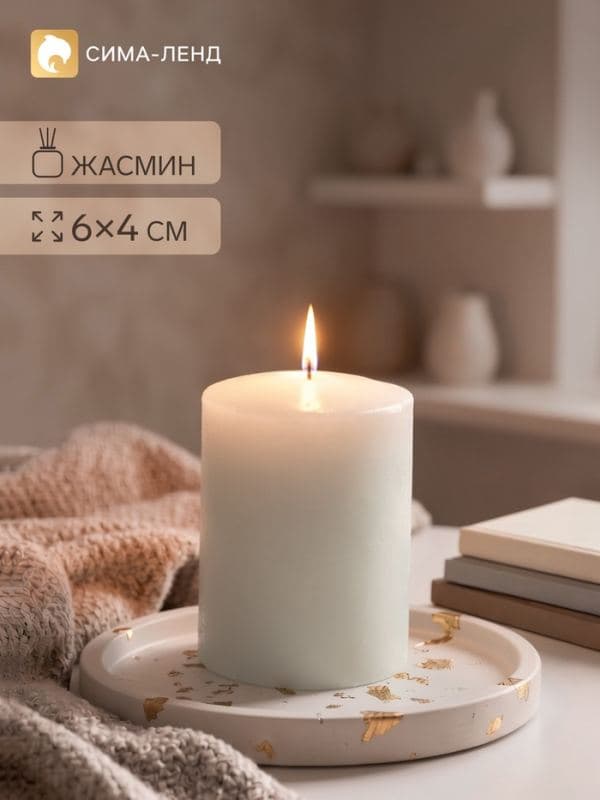 Ароматическая свеча - цилиндр «Жасмин», 4×6 см — фото 1