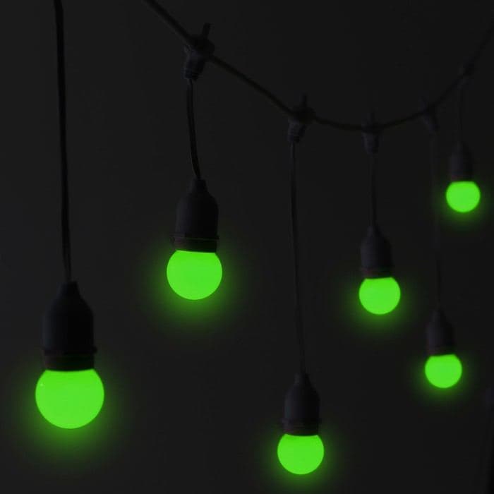 Лампа светодиодная Luazon Lighting, G45, Е27, 1.5 Вт, для белт-лайта, набор 20 штук, свечение зелёное — фото 3