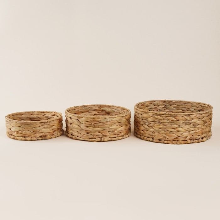 Корзины для хранения SL Home, плетёные, ручной работы, 3 шт.: 21×21×7 см, 25×25×10 см, 29×29×11 см — фото 2