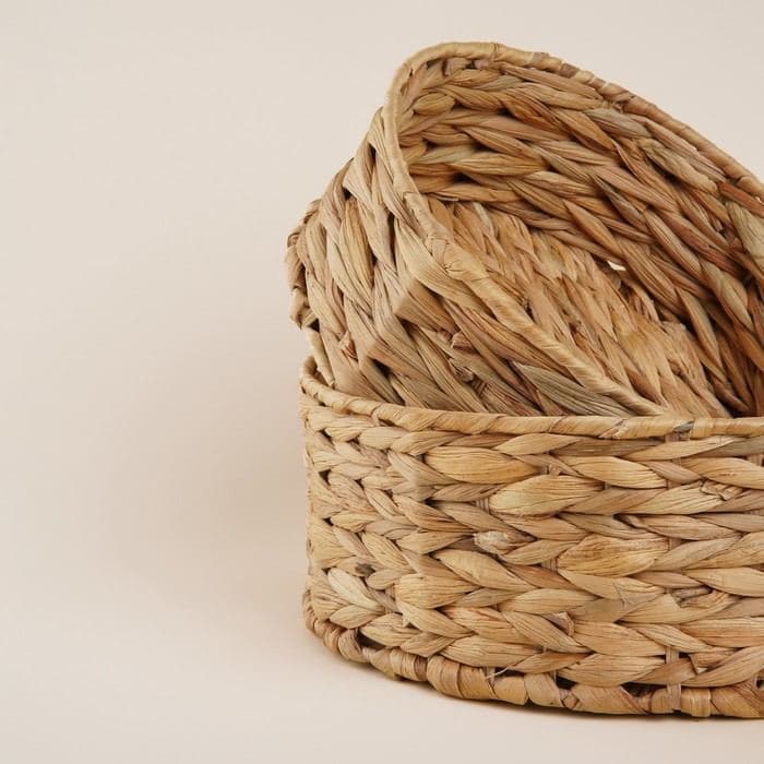 Корзины для хранения SL Home, плетёные, ручной работы, 3 шт.: 21×21×7 см, 25×25×10 см, 29×29×11 см — фото 4