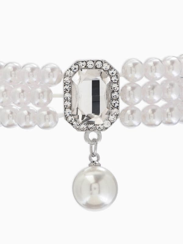 Набор 3 предмета: серьги, колье. браслет «Императрица жемчуга», белый в серебре — фото 3