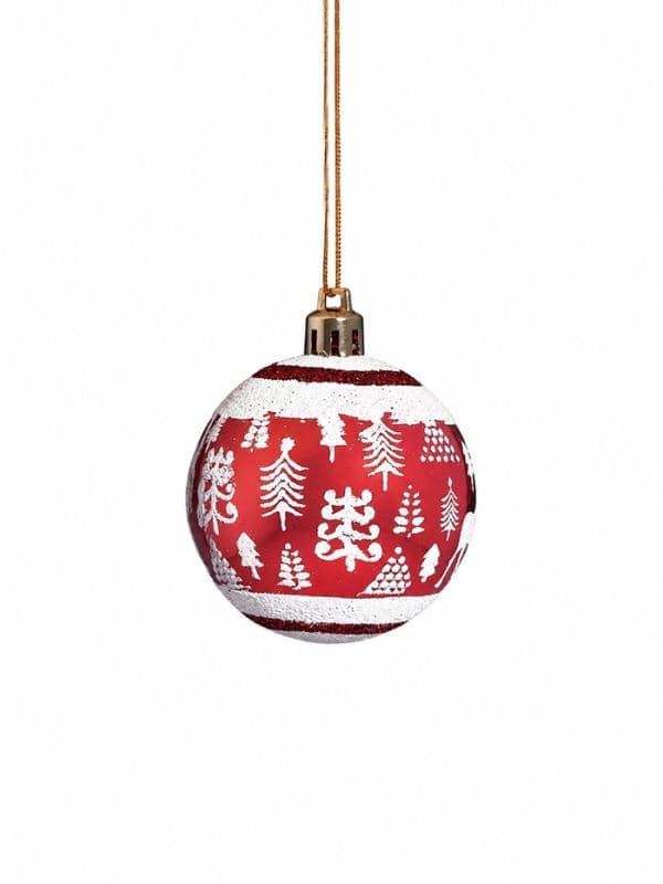 Ёлочные шары набор 9 шт. «Бархат. Торжество» лес, d=6 см, бордовые — фото 2