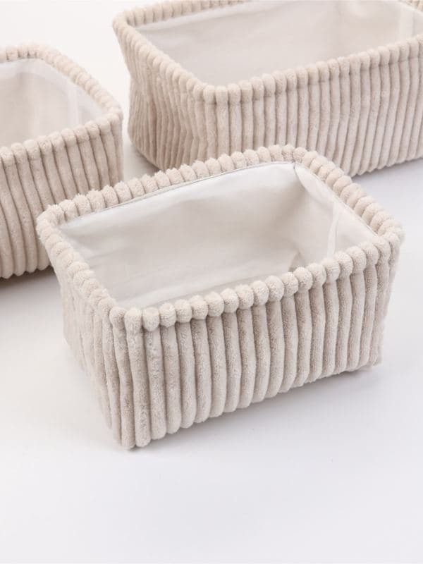 Корзины «Soft&Pure», набор 3 шт., 29×21×14, 26×18×13, 23×15×13 см, полиэстер, молочные — фото 5