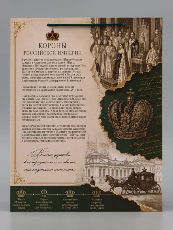 Пакет подарочный «Корона Российской империи», 31×40×11.5 см — фото 5