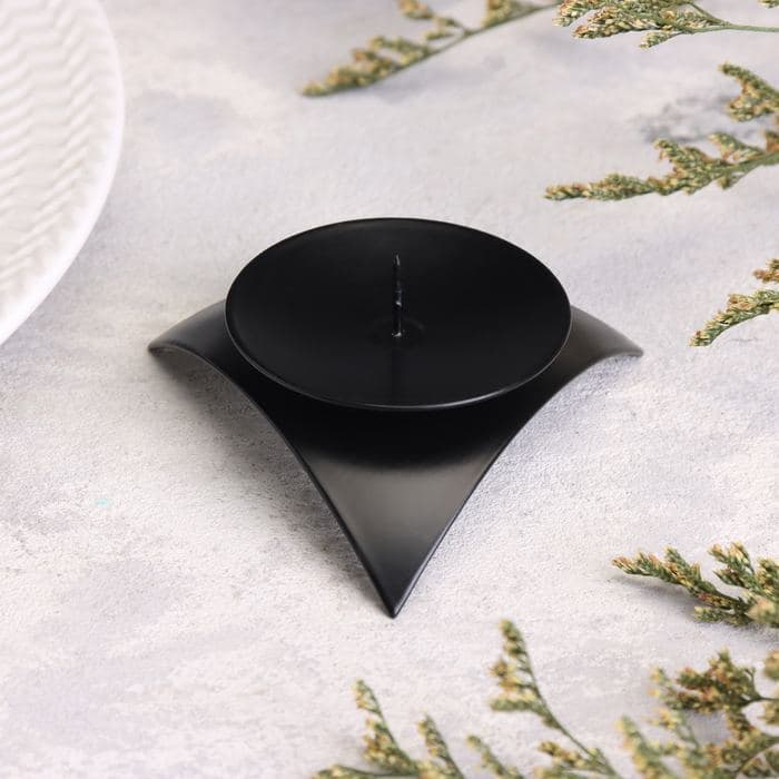 Подсвечник на 1 свечу «Звёздочка», металл, 9×3.5 см, чёрный — фото 2