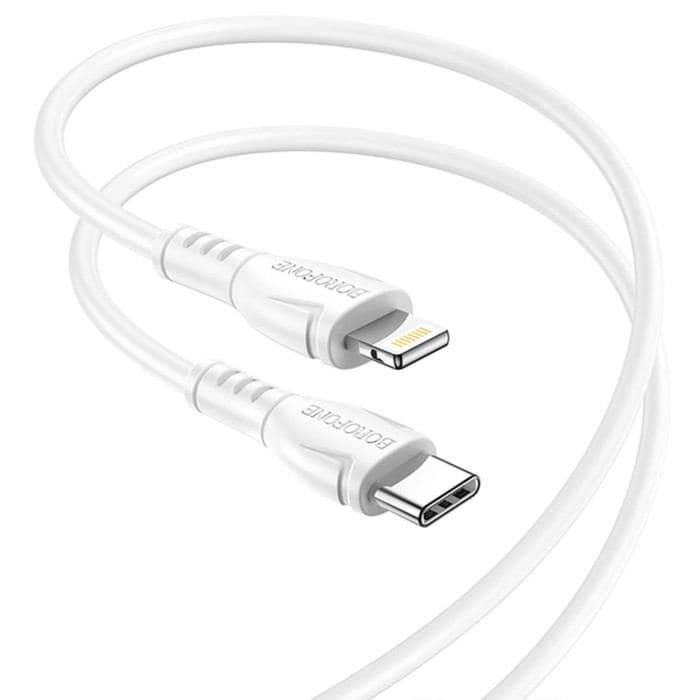 Кабель Borofone BX51, Type-C - Lightning, 2.4 А, 1 м, PVC оплётка, белый — фото 2